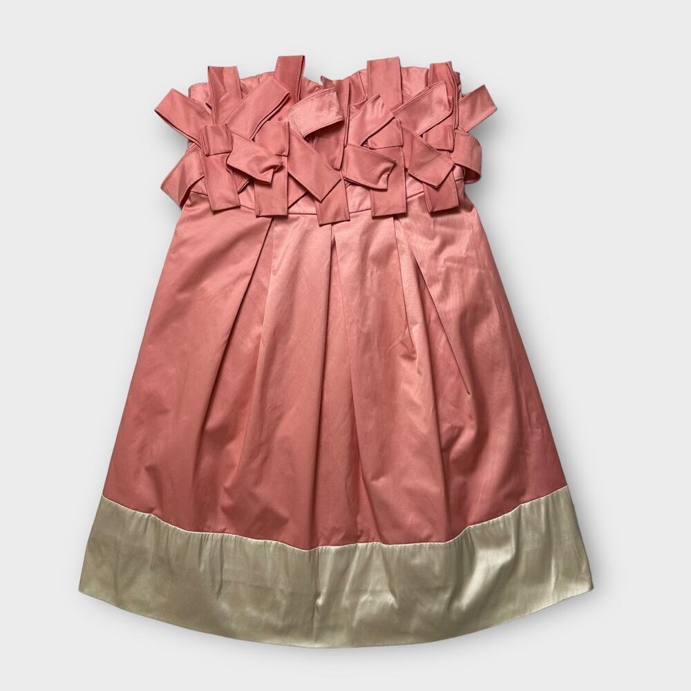 Fumblin’ Foe Pink Coquette Cocktail Party Strapless Taffeta‎ Mini Dress Size S